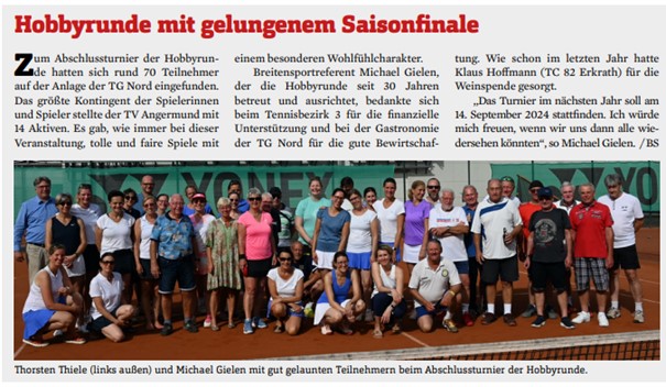 Der offizielle Artikel dazu aus Niederrhein Tennis, Ausgabe 6/2023 (Dezember)