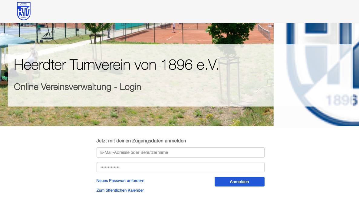 Loginmaske des Mitgliederbereichs Loginmaske des Mitgliederbereichs