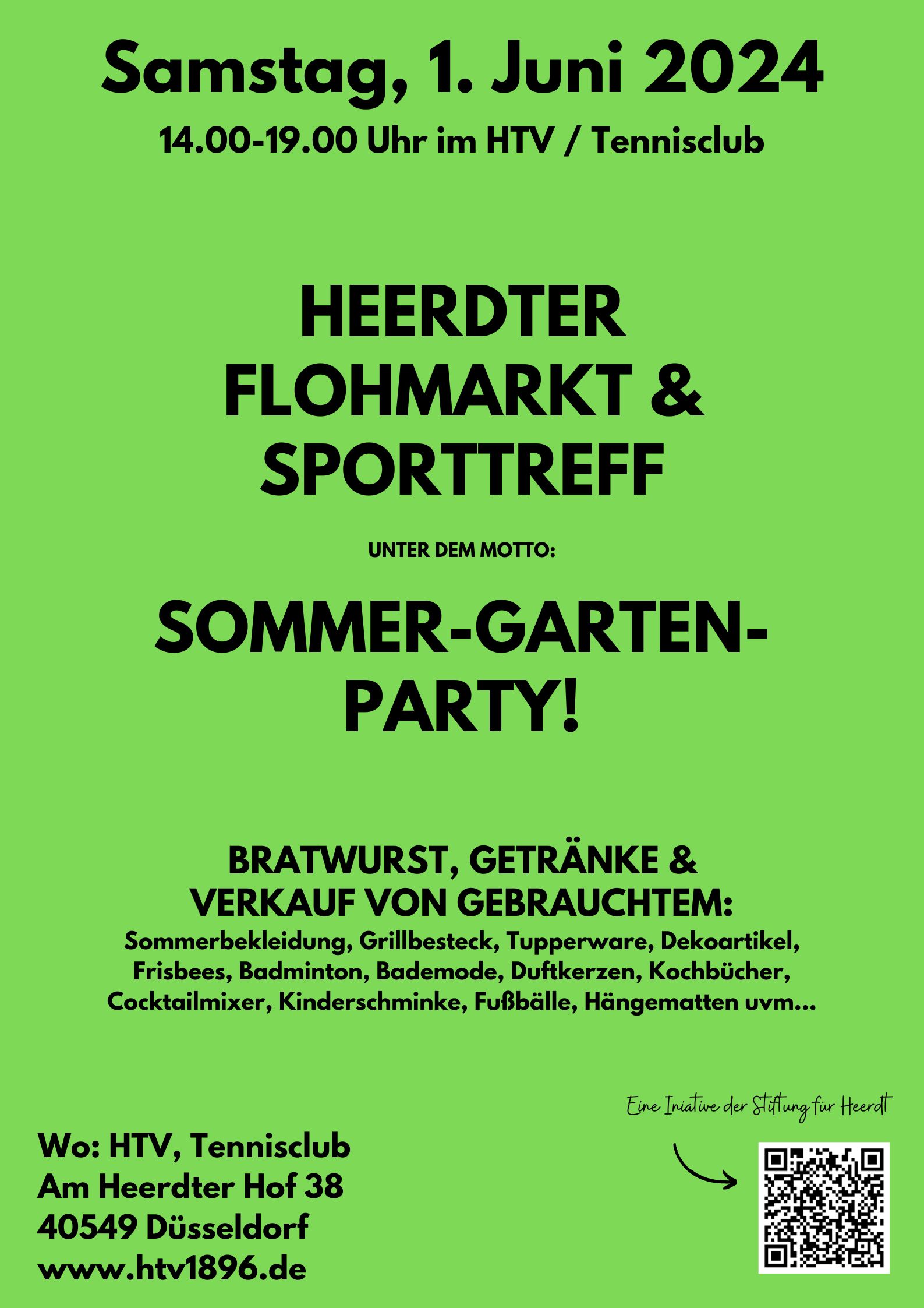 Einladung zum Flohmarkt am 1. Juni 2024 bei uns im Club.